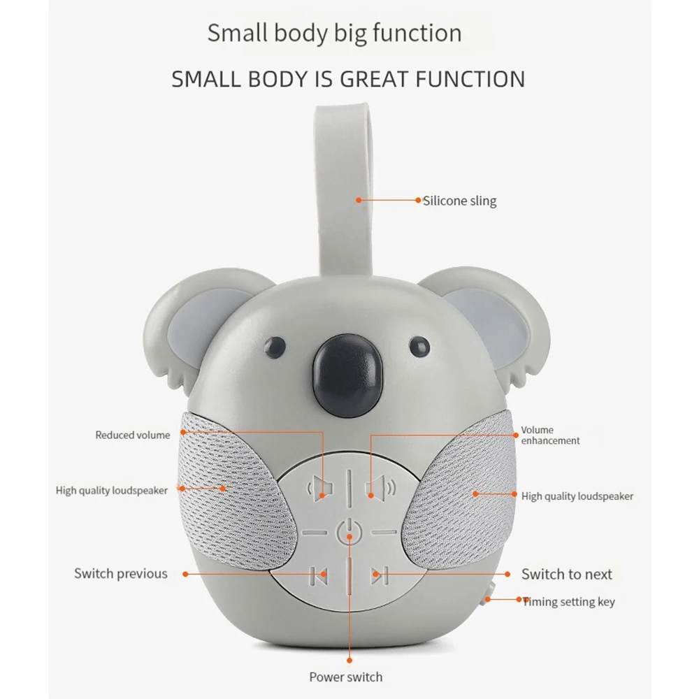 Portable White Noise Machine Baby Soother with 5 Light Music for Toddlers Timed Shutdown Sleep Sound Machine