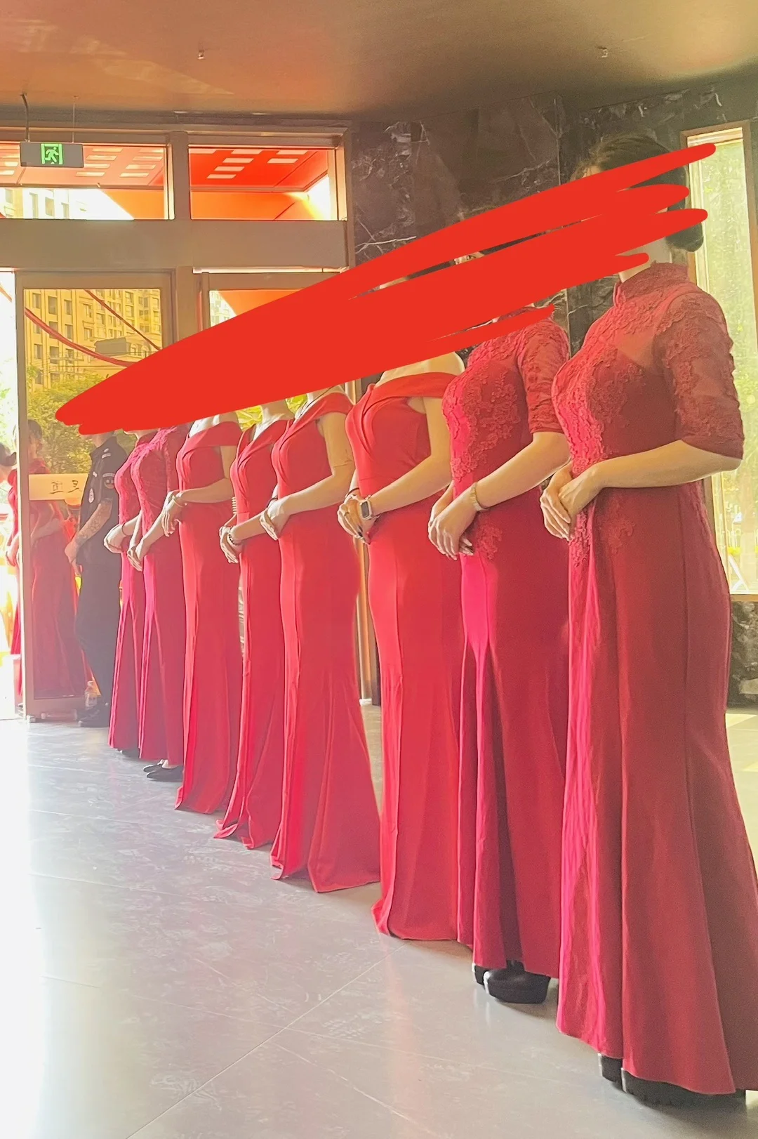 red formal evening dress