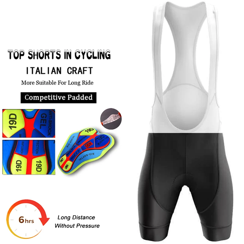 Solid Color Sports Shorts Cycling Bib Men Men's Equipment Summer Pants Man Short Mtb Gel Bike Bretelles Bibs Culotte Triathlon