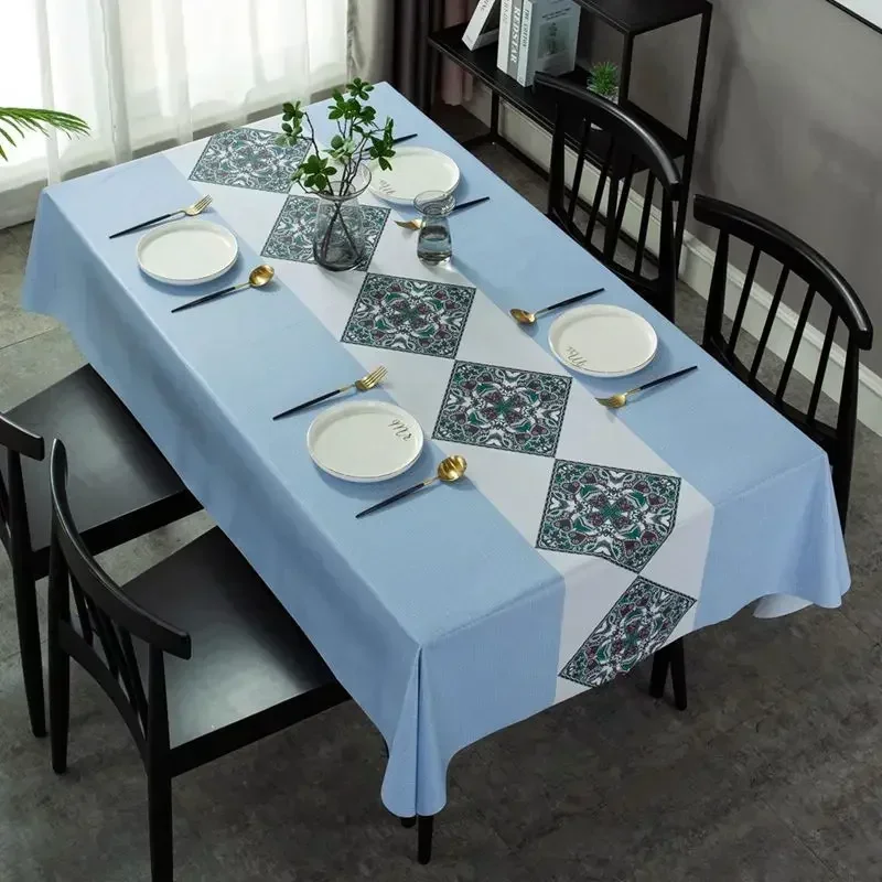 

Dining Waterproof Oil Scald Resistant Washable Rectangular Tea Table Cloth