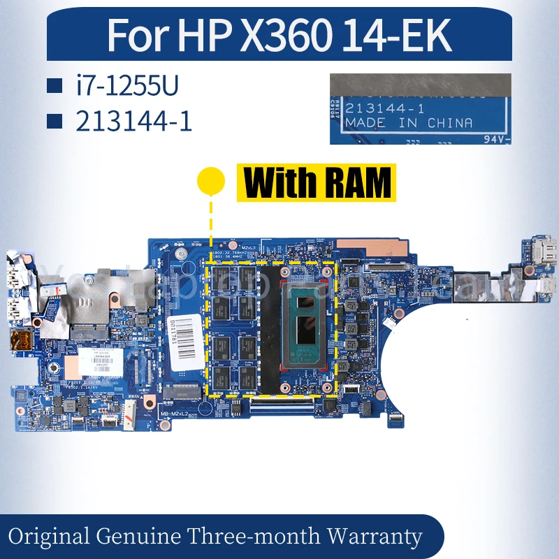 

213144-1 For HP X360 14-EK Laptop Mainboard L85364-005 i7-1255U Notebook Motherboard