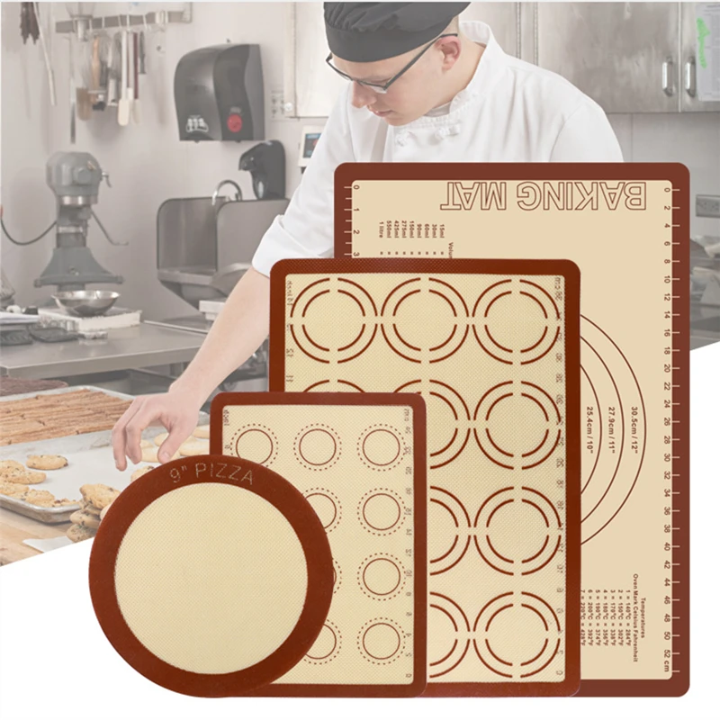 4 Misure Francese Antiaderente Tappetino Da Forno In Silicone Forno Rotolamento Impastare Pad Pizza Macaron Soffi Pasticceria Strumenti Cucina Gardget