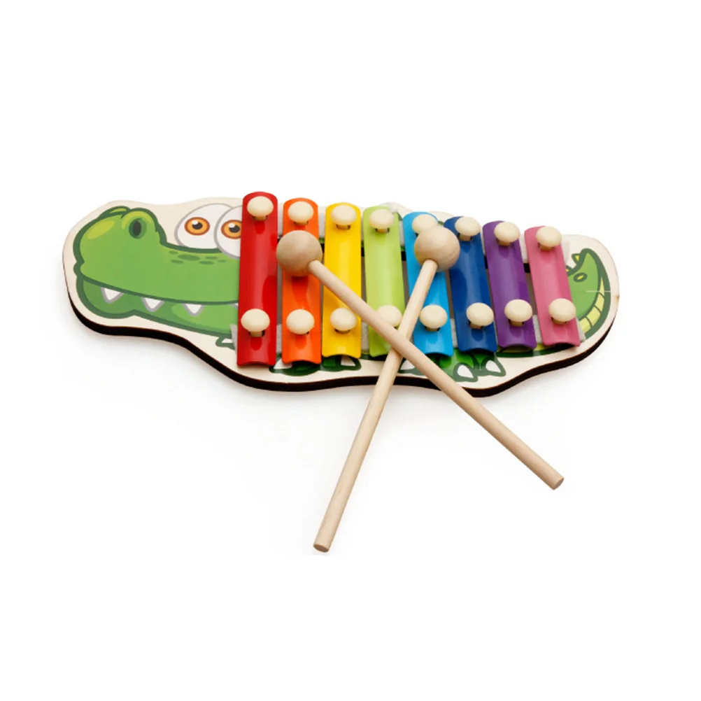 1 Box Cartoon Serinette Toy Wooden Hand Knock Piano Xylophone Toy for Kids Children Toddlers (Caterpillar) xylophone toys