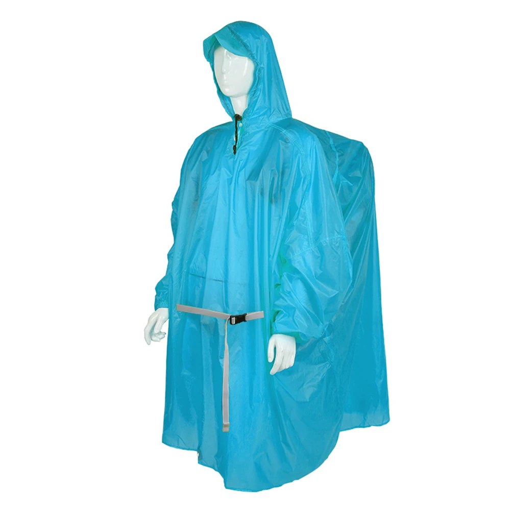 

Hiking Waterproof Fits Adults Silicone Coated Storage Volume Ultralight Drawstring Adjuster Ultralight Rain Poncho