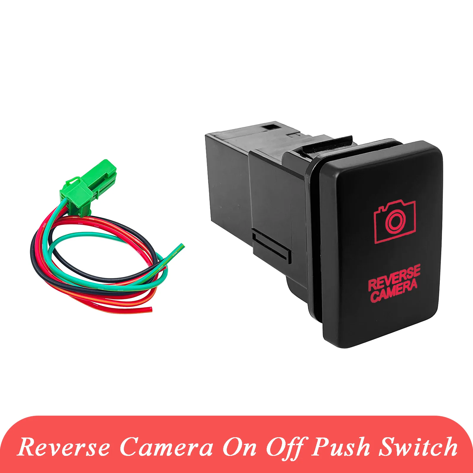 12V 3A Red Led OEM Replacement Push Switch REVERSE CAMERA for Toyota