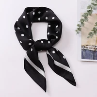 1pcs 70cm Fresh Polka Dot Printed Silk Scarf for Women Imitation Silk Simple and Elegant Headwear Clothing Square Scarf 2