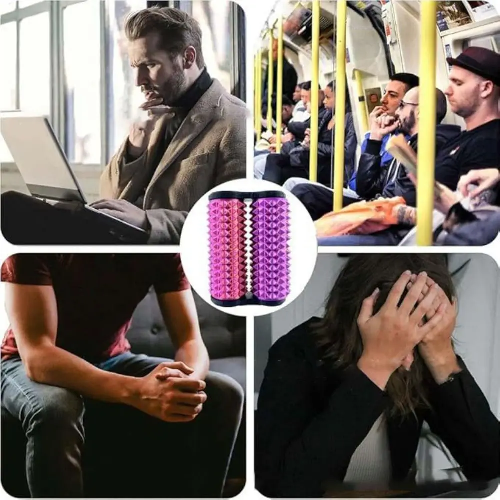 3D Printed Spike Grip Stimulato Double Roller Muscle Joint Relaxation Training Hand Massage Roller Toy Portable