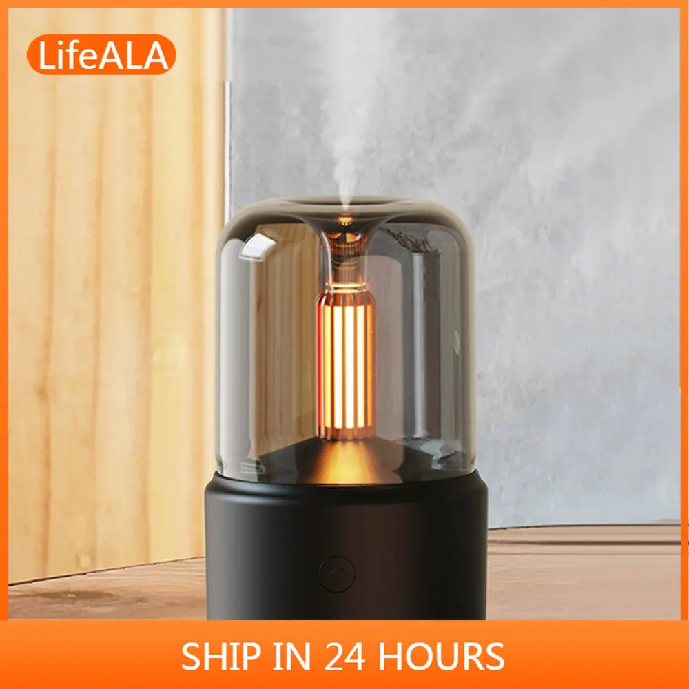 

LifeALA Portable Mini Aroma Diffuser USB Air Humidifier Essential Oil Candle Night Light Cold Mist Maker Sprayer for Home Gift