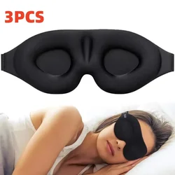 3D Contoured Sleep Eye Mask with Earplugs - Ultimate Light Blocking Blindfold (3PCS)