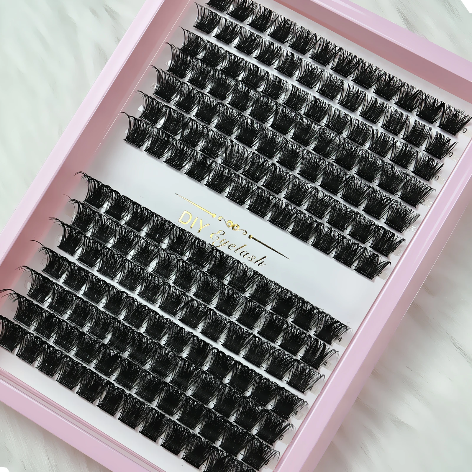 Wimperncluster D Curl Fluffy Wispy Cluster Lashes 8-16mm DIY Wimpernverlängerung Natürlicher Look Wiederverwendbar