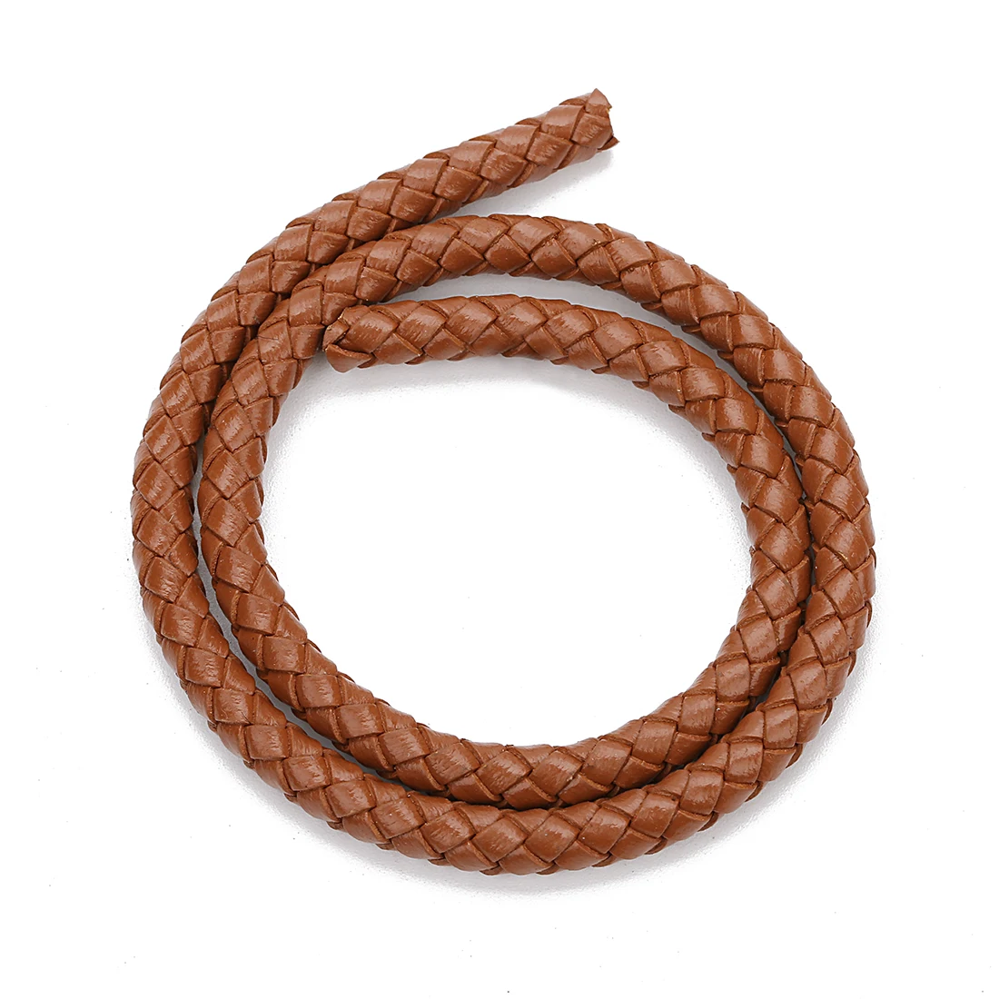 6mm Genuine Cow Leather Cords Round Braided Leather Cords For Ornament Making DIY Crafts Material Clothing Charm Accesso 2M/Lot