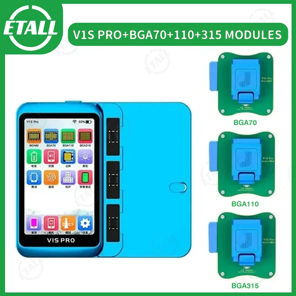 

JCID V1S PRO Programmer BGA315 BGA110 BGA70 Module Compatible with Old Modules of PRO1000S and V1SE For iPhone iPad Repair