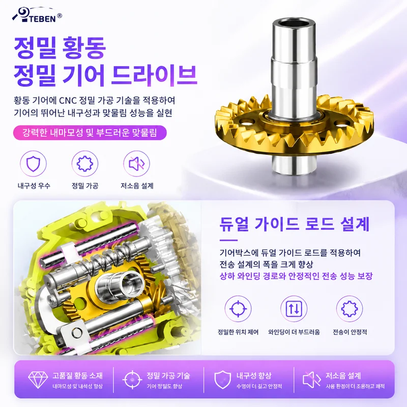테벤 링롱 II 스피닝 낚시릴 쉘로우 스풀 밀도 높은 라인 레이 초경량 루어릴 CNC 황동 기어 민물 낚시용품