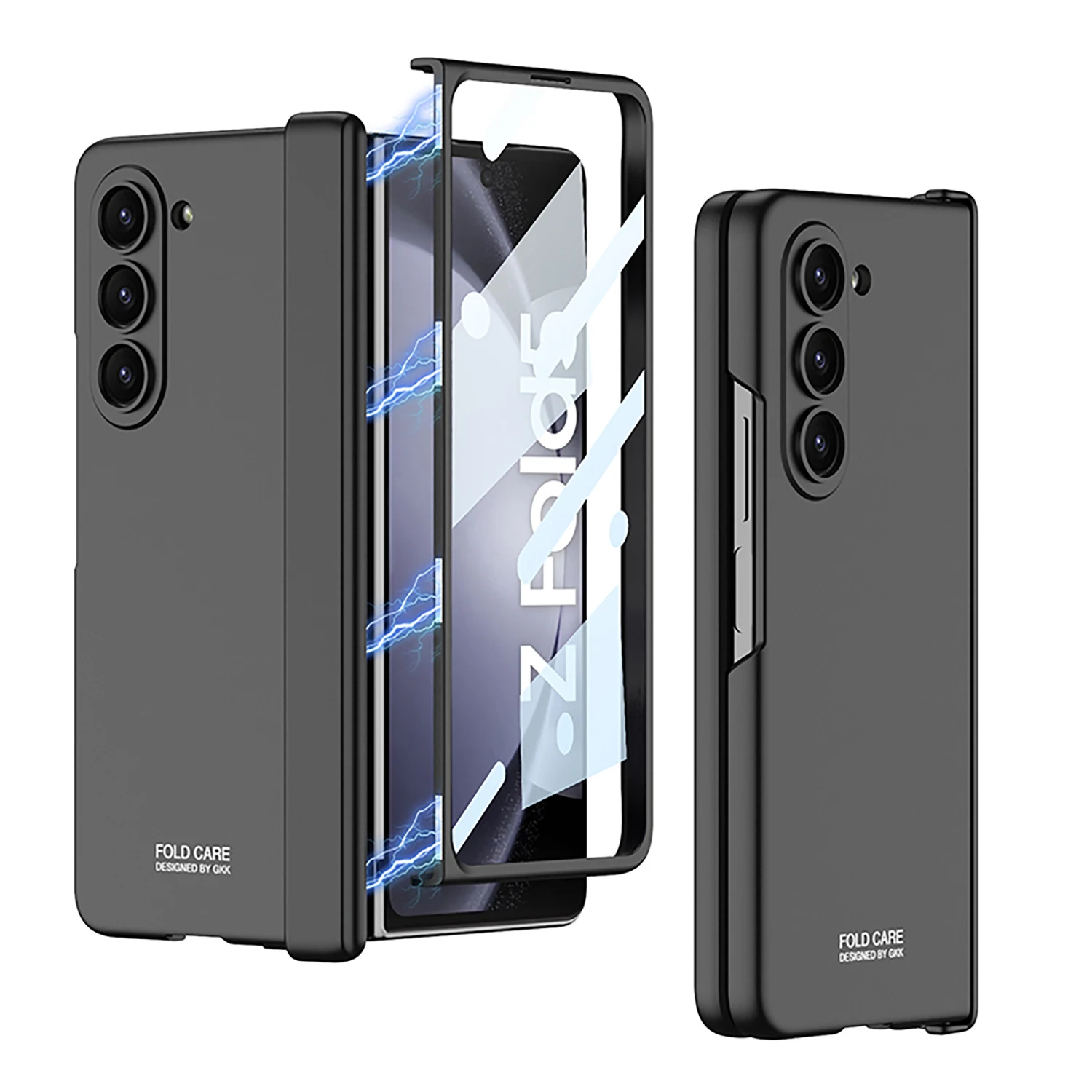 

Матовый Жесткий чехол GKK с магнитной петлей для Samsung Galaxy Z Fold 5, ударопрочный защитный чехол со стеклом для Galaxy Z Fold5, чехол