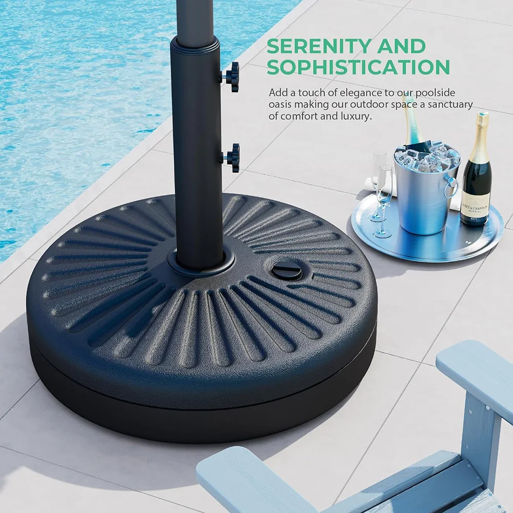 22L Patio Umbrella Stand Outdoor Umbrella Base Water Filled Stand Market Patio Outdoor Heavy Duty Holder
