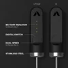 Nanofoamer Lithium Performance Milk Frother USB-C Rechargeable Waterproof Dual-Speed Steel Premium Microfoamed Milk Black 6