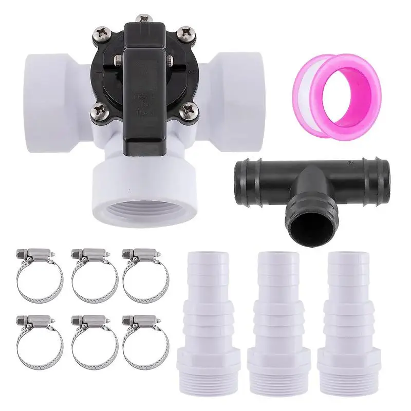 

Solar Heater Bypass Kit 3 Way Diverter Water Valves Hose Connection For Pools Solar Heating Systems Plastic Swimming Pools Tools