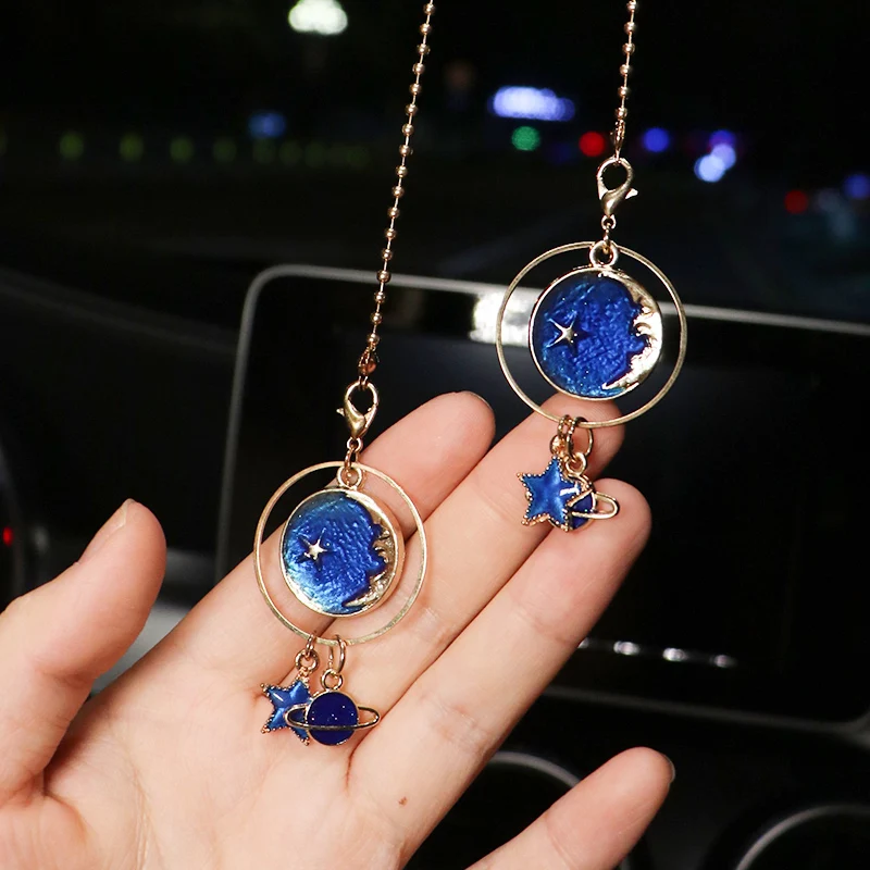 

Small fresh female car pendants simple and beautiful Ins star pendant interior decoration supplies car rearview mirror pendant