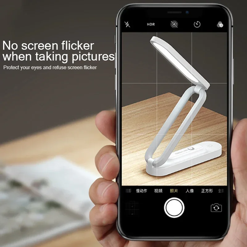 Eye Protection LED Folding Desk Lamp 3-Level Dimming Lighting Table Lamps Reading Bedside Living Bedroom Charging Night Light 5