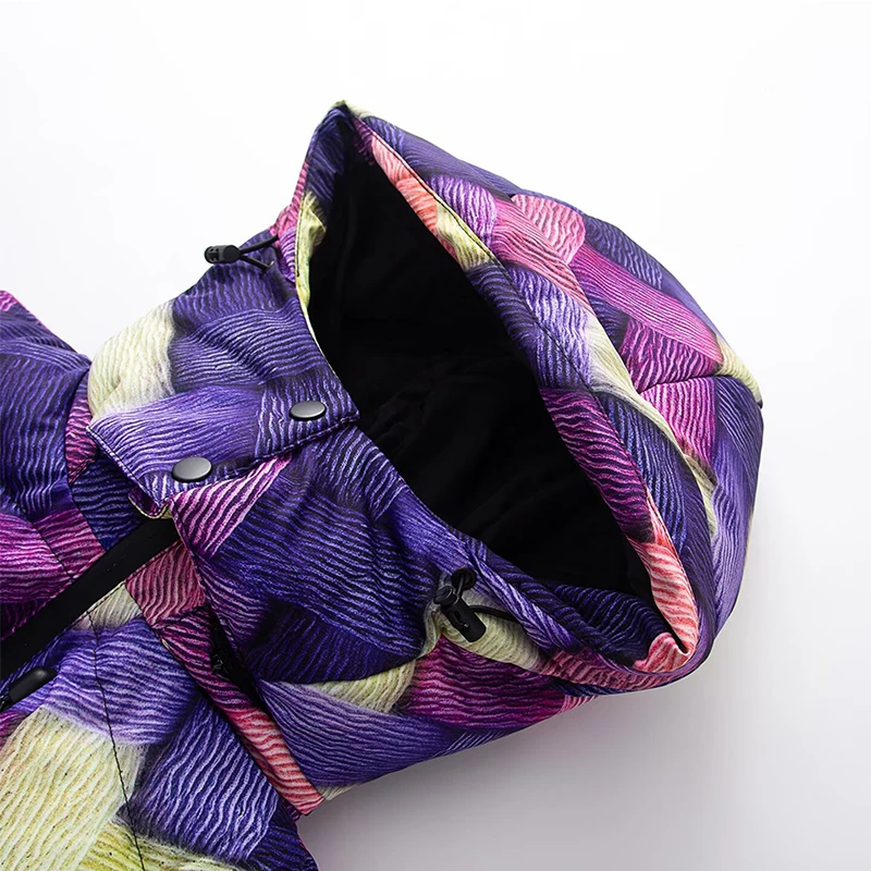 2025 Women Winter Jacket Zipper Hooded Short Parka Coat Chic Fashion Down Cotton High Street Casual Jackets Skiwear Outerwear