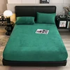 WASART Winter warm solid flannel bed sheet elastic fitted sheet mattress protector cover 150x200cm single double queen king size 6