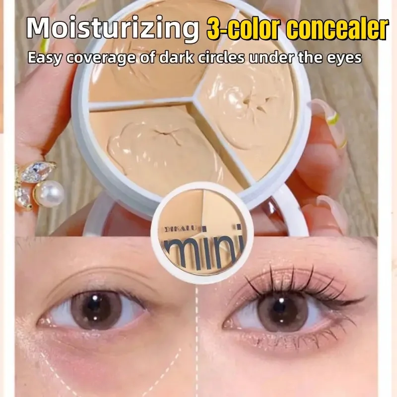 3-color Concealer Palette Professional Makeup Conceal Cream For Face Eye Contour Dark Circles Corrector Korea Cosmetics 3g face concealer,face concealer palette,color concealer,concealer cream,foundation concealer
