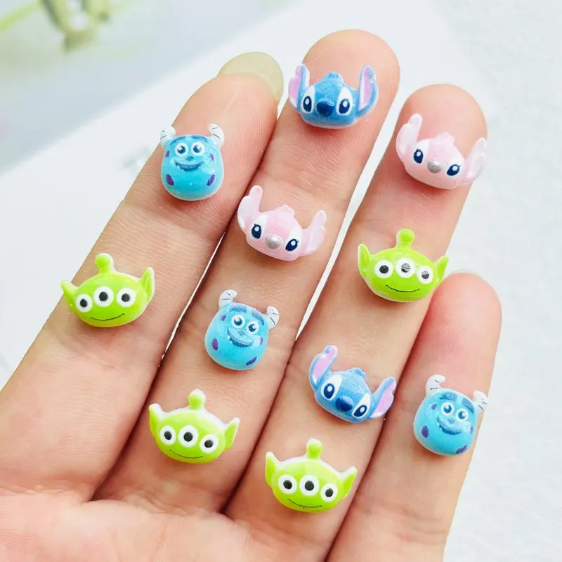 Resin Nail Art Crafts Cartoon Animal Nail Art Crafts 50 Pcs Mini Kawaii Cartoon Animal Big Eared Monster Series Resin Scrapbook Diy Bow Decor Manicure Accessories