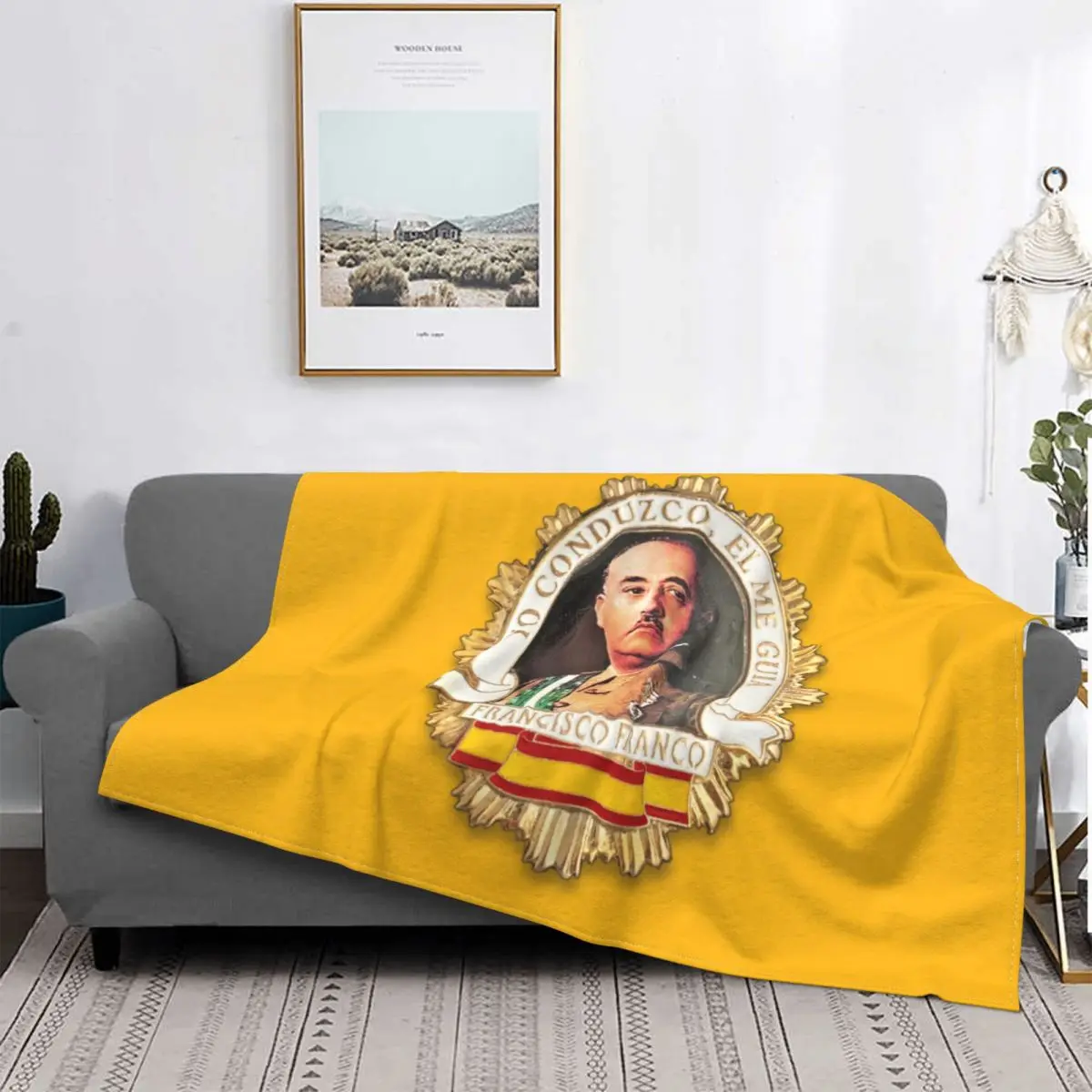 

3D Printed Francisco Franco Blanket Cozy Soft Flannel Spring Ultra Warm Spanish Leader Blanket Sofa Bedroom Bedding Blanket