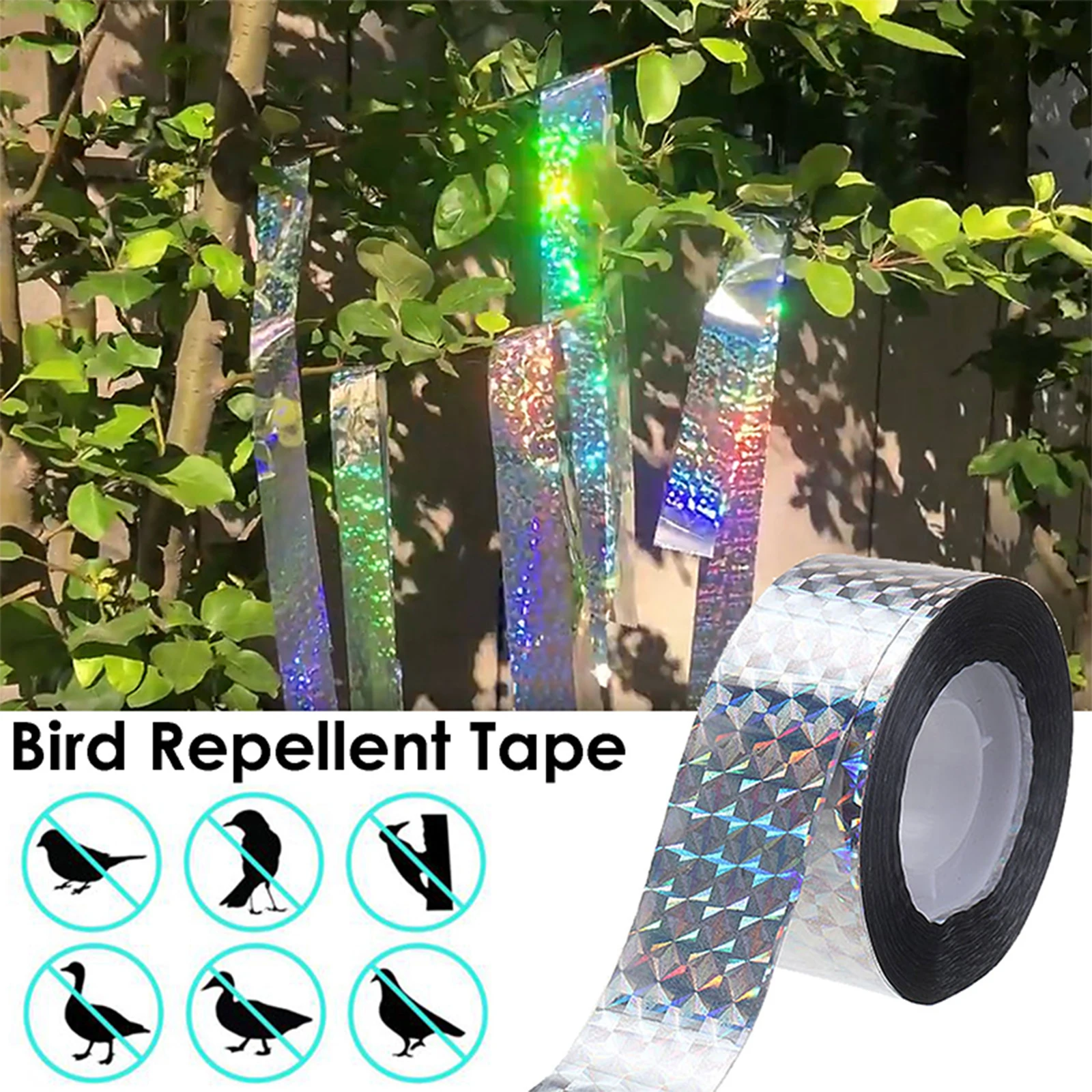 1pcs New 80M Bird Repellent Scare Tape Repeller Ribbon Humane Scarer Pigeons Duck Fox