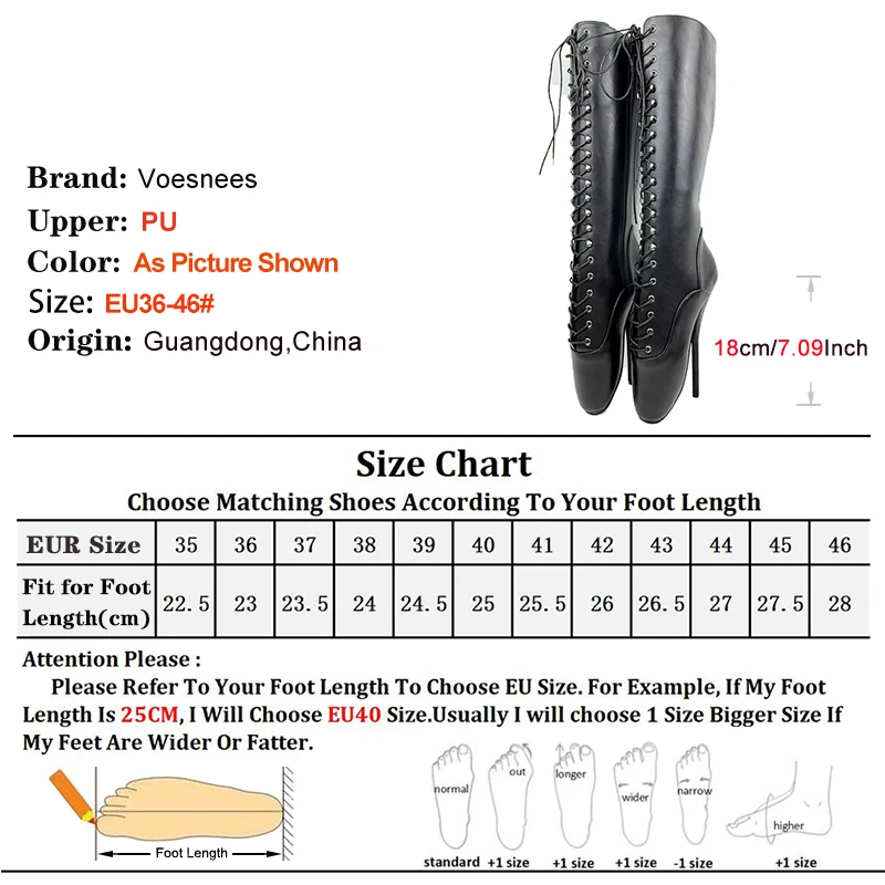 18CM/7Inches Ultra high heel Sexy Ballet High Boots Fetish Lace Up Pole Dance SM Game Shoes Matte Black Women's Mid-calf Boots