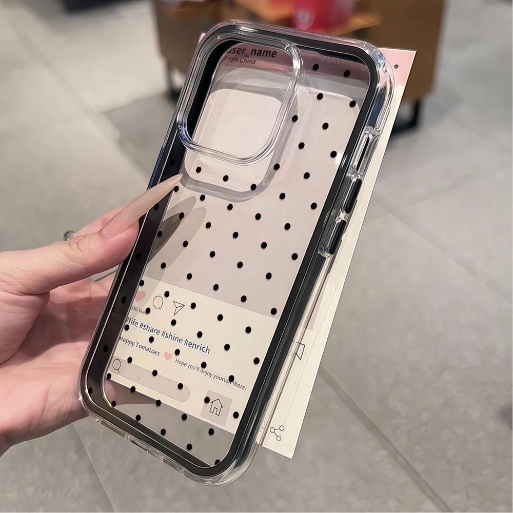 Elegant Solid Color Polka Dot Phone Case Cover