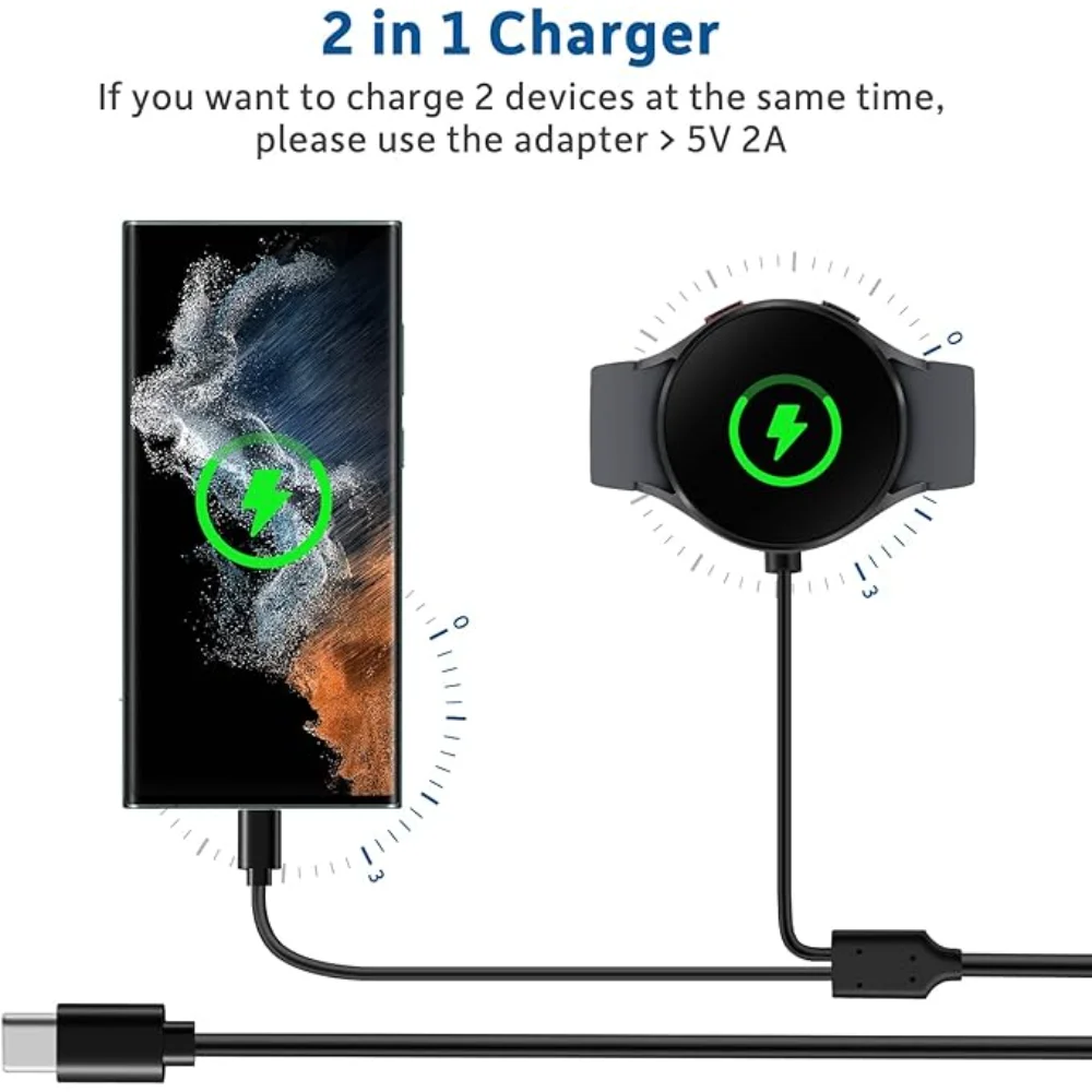 Universal Smartwatch Charger with USB A Adapter Included