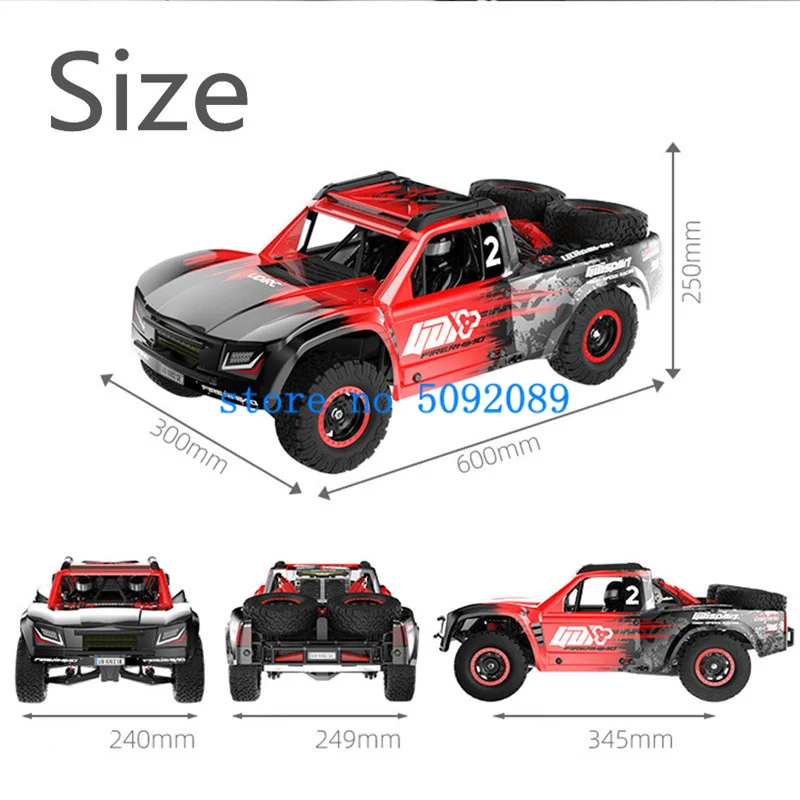 Professional 1:10 Desert Off-Road High Speed RC Car 90KM/H 60CM Brushless 8CH Metal Differential ESP 4WD Remote Control Truck 4
