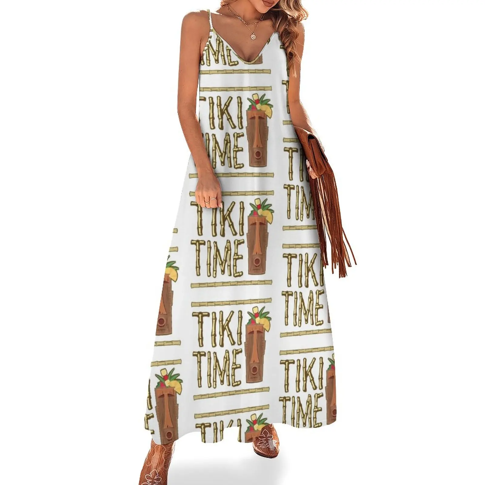 

Retro Tiki Bar Design Sleeveless Dress dress korean style dress women summer