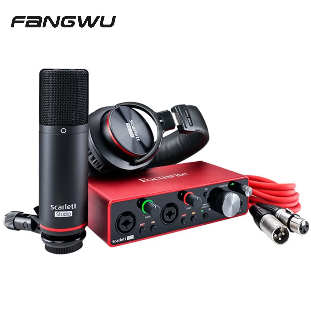

Professional Scarlett Solo Studio 3rd Gen Recording Sound Card Set 2 Input/2 Out Usb Audio Interface With Condenser Mic