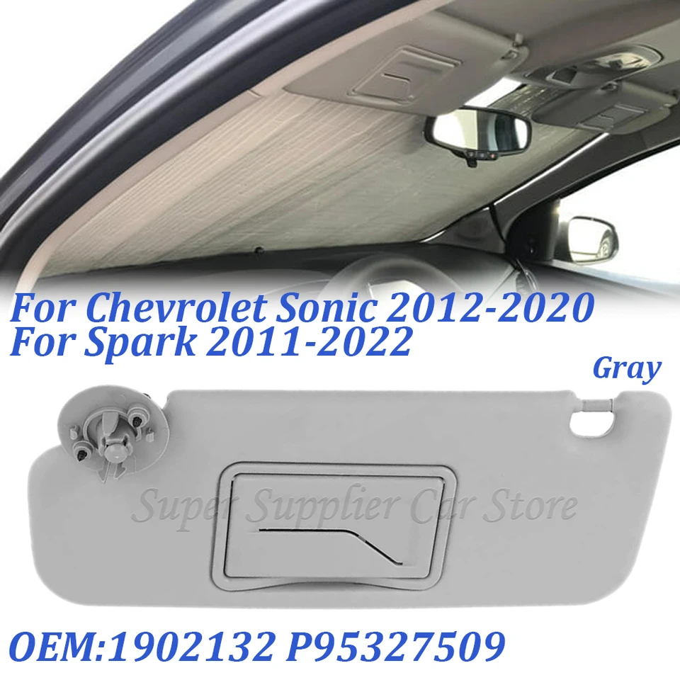 Visiera Parasole Grigia Per Chevy Sonic 2012-2016 E Spark 2013-2016 – Lato Conducente Sinistro E Passeggero Destro, Sostituisce P95327509 P95327507 - 3