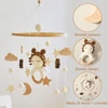 Wooden Crib Mobile Baby Bed Bell Rattle Toy Crochet Cartoon Angel Mobile Hanging Newborn Music Box Bed Bell Hanging Bracket Toy 3