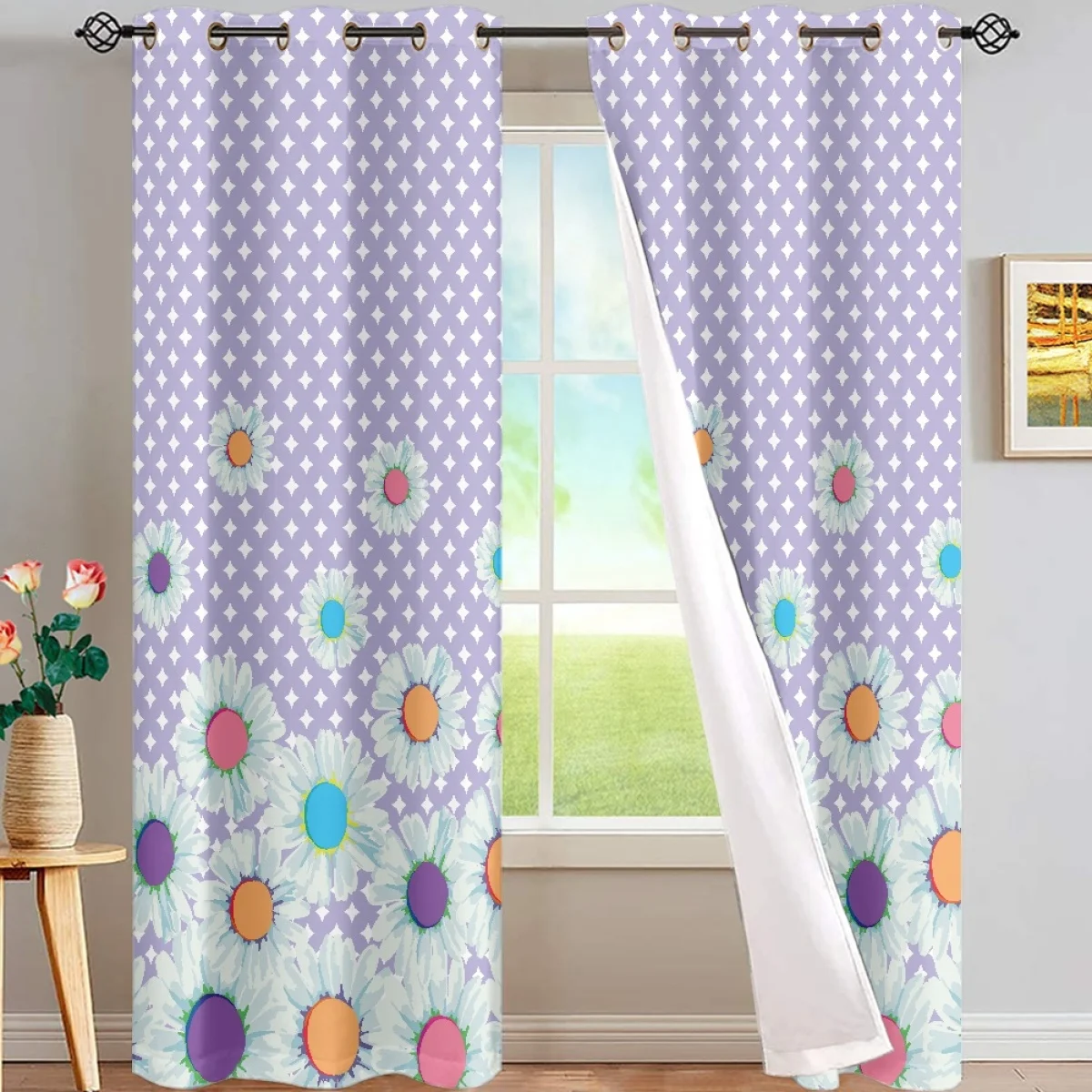 

Purple Curtains For The Room Fresh Little Daisy Design Curtains For Living Room 2 Pieces Drop Shipping Custom Shading Curtain