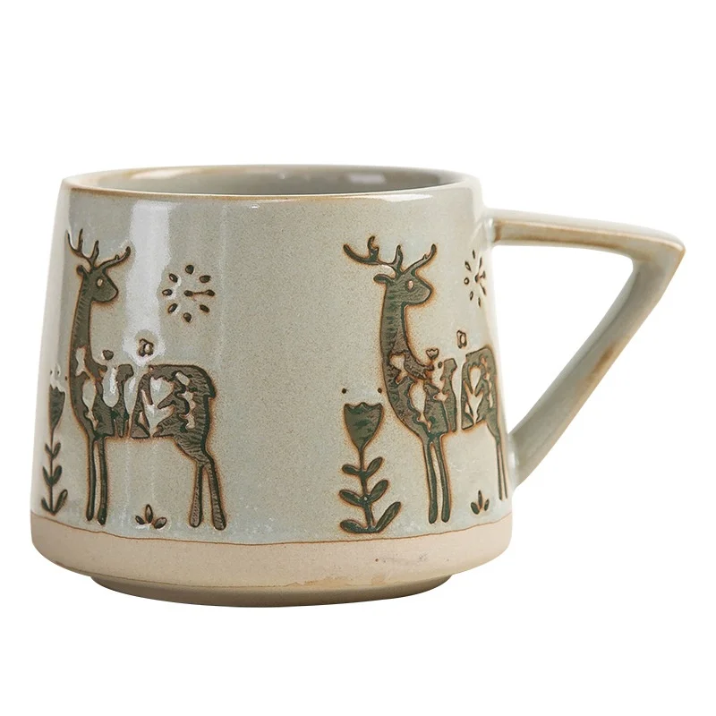 Hot 300ML Christmas Cup Original Coffee Cup Creative Home Ceramic Mug Office Party Breakfast Milk Cup New Year Gift