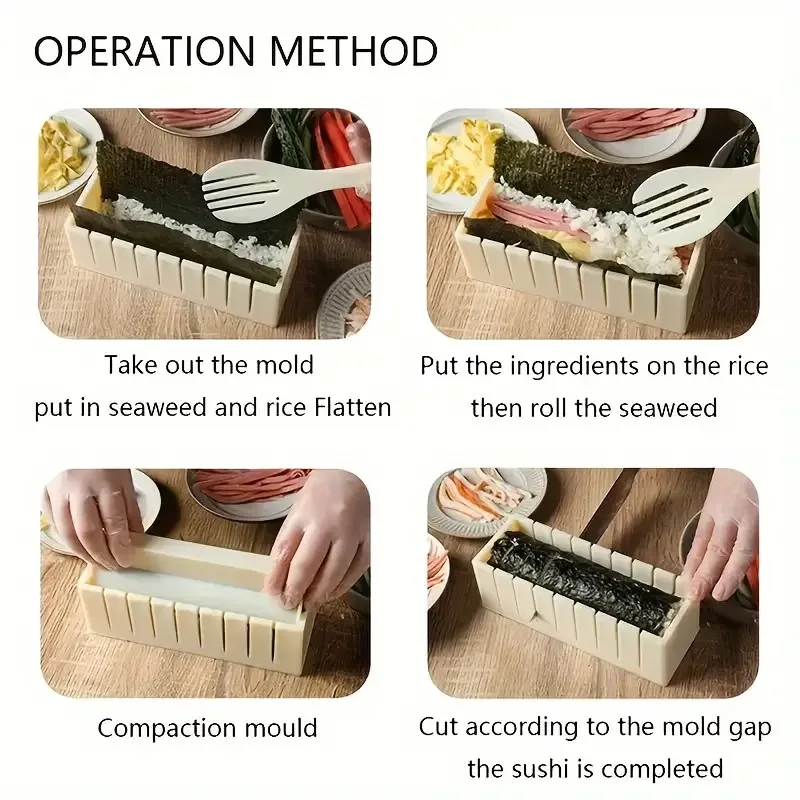 Sushi Maker Kit Mould for Home Kitchen DIY Sushi Roller Bento Rice Ball Mold Japanese Sushi Tools Sushi Rice Roller Machine