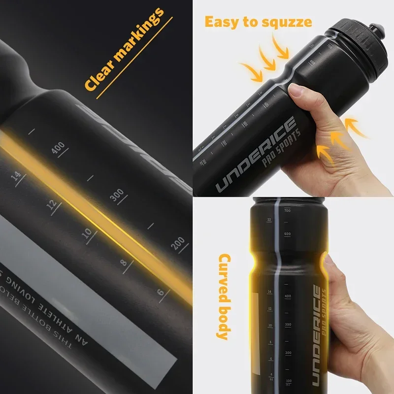 Ice Hockey Water Bottle BPA Free Hockey Sports Bottle 750/950/1000ML Equipment Football Lacrosse Bottles Sports Gear