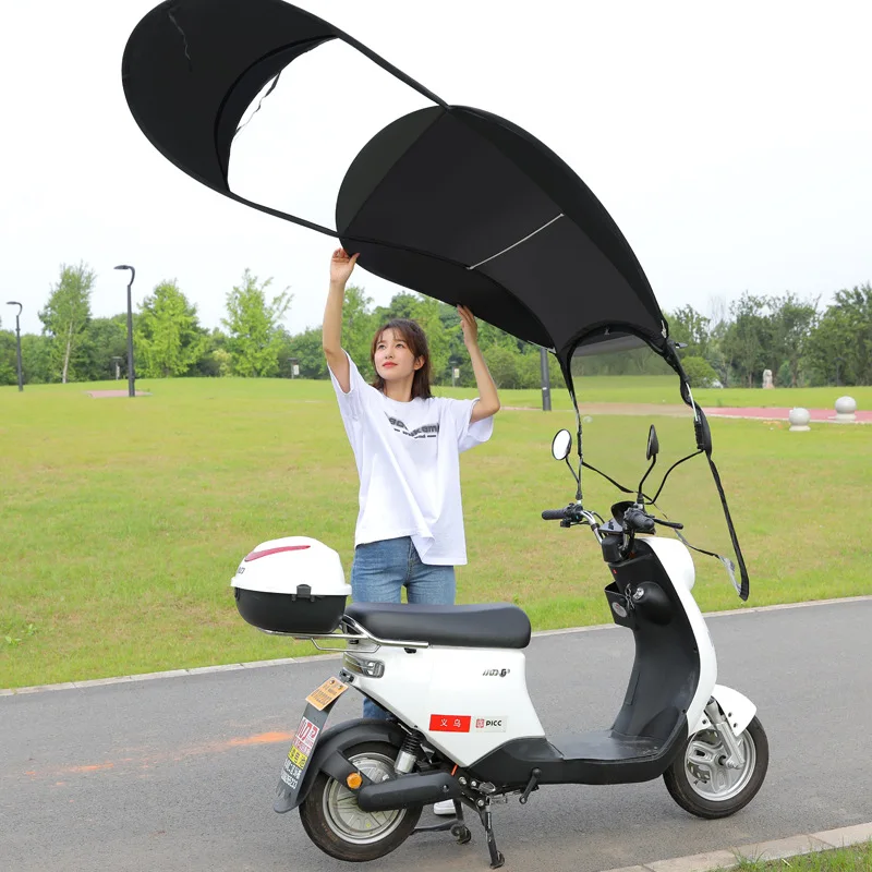 Canopy Factory Window Zipper Electric Bike Umbrella Dome Shell of Turtle Battery Car Advertising Awning Electrombile retractable umbrella