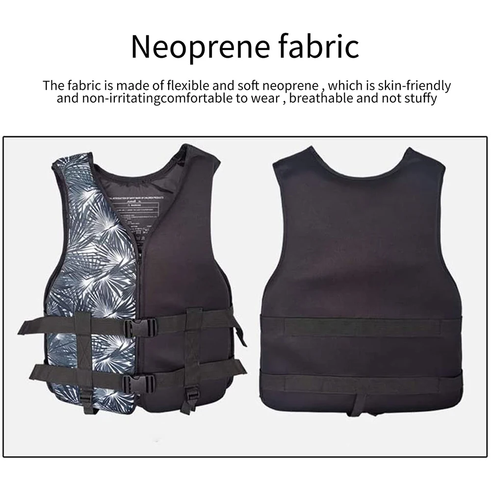 Boating Drifting Safety Life Vest Neoprene Adjustable Buoyancy Survival Suit Water Sports Buoyancy Jacket For Adult Children