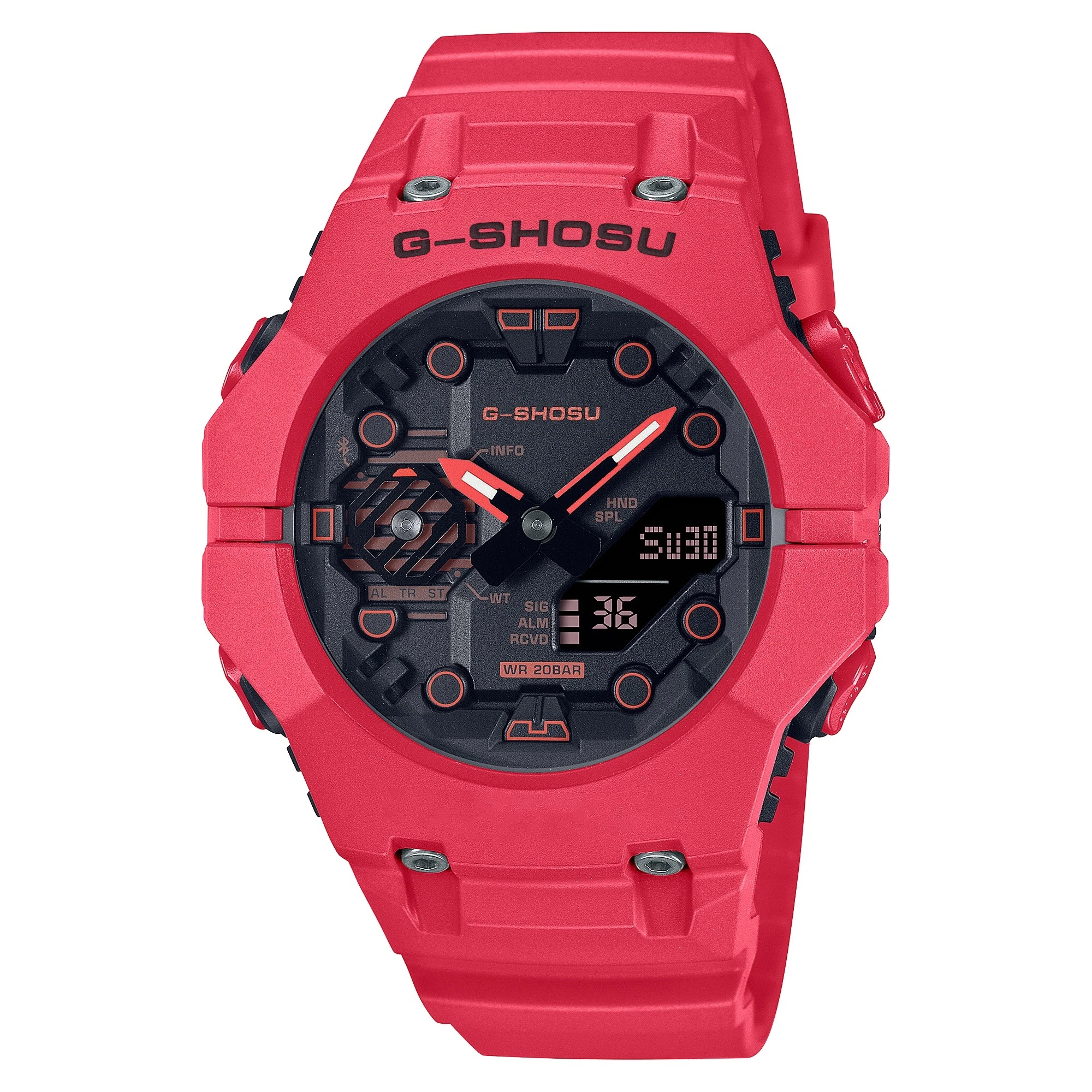 Electronic Digital Sports Unisex Watch LED Dual Display World Time Large Dial Multi Time Zone Rubber Strap 3
