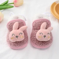 Baby Boots Cartoon Animal Winter Warm Plush Slippers Newborn Cotton Shoes Girls Soft Sole Anti-slip Toddler Indoor Home Shoes 3