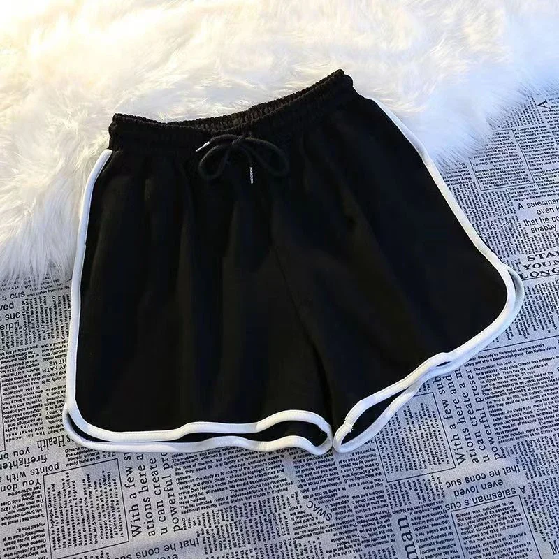 Striped Sports Shorts Women Korean Fashion Casual Mini Shorts Summer Simple Loose Wide Leg Shorts Ladies New 3
