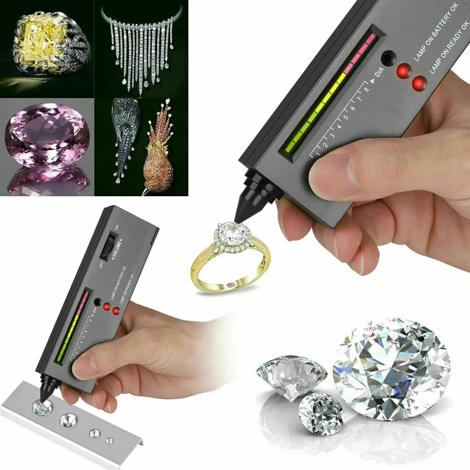 HOMEFISH Diamond Tester High Accuracy Diamond Tester Pen Jewelry Diamond Tester Professional Diamond Selector Diamond Tester Kit