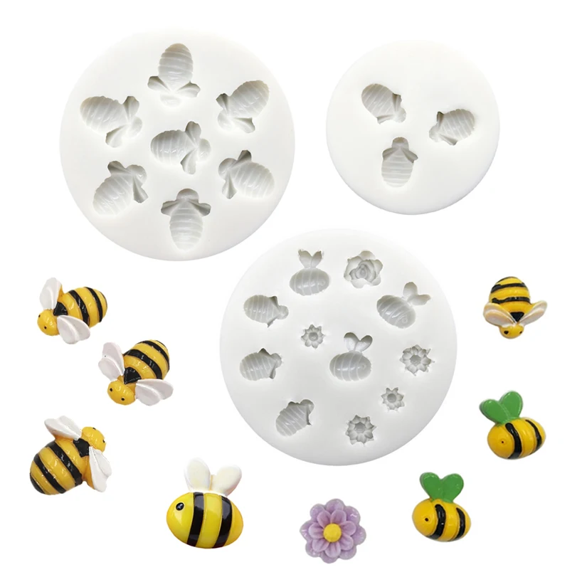 Biene Blume Silikonform Fondant Kuchen Schokolade Süßigkeiten Jello Silikon Dekorieren Werkzeuge – Detail 2