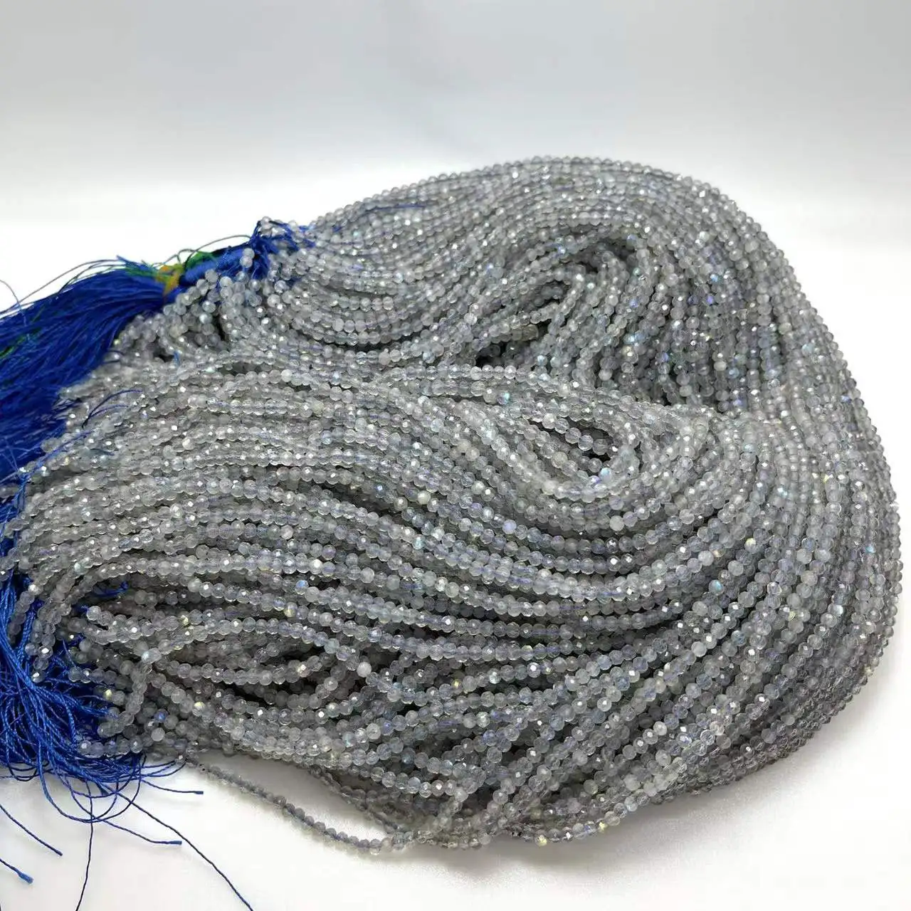 Natural Labradorite 2 3 4MM Faceted Round Stone Beads For Jewelry Making DIY Bracelet Necklace 15'' Wholesale