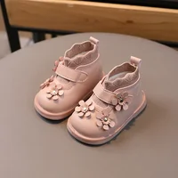 Cold-proof Winter Shoes for Girls tenis bebe Pretty Flowers Baby Girl Outdoor Walking Shoes Fashion Newborn First Shoes G10192 4
